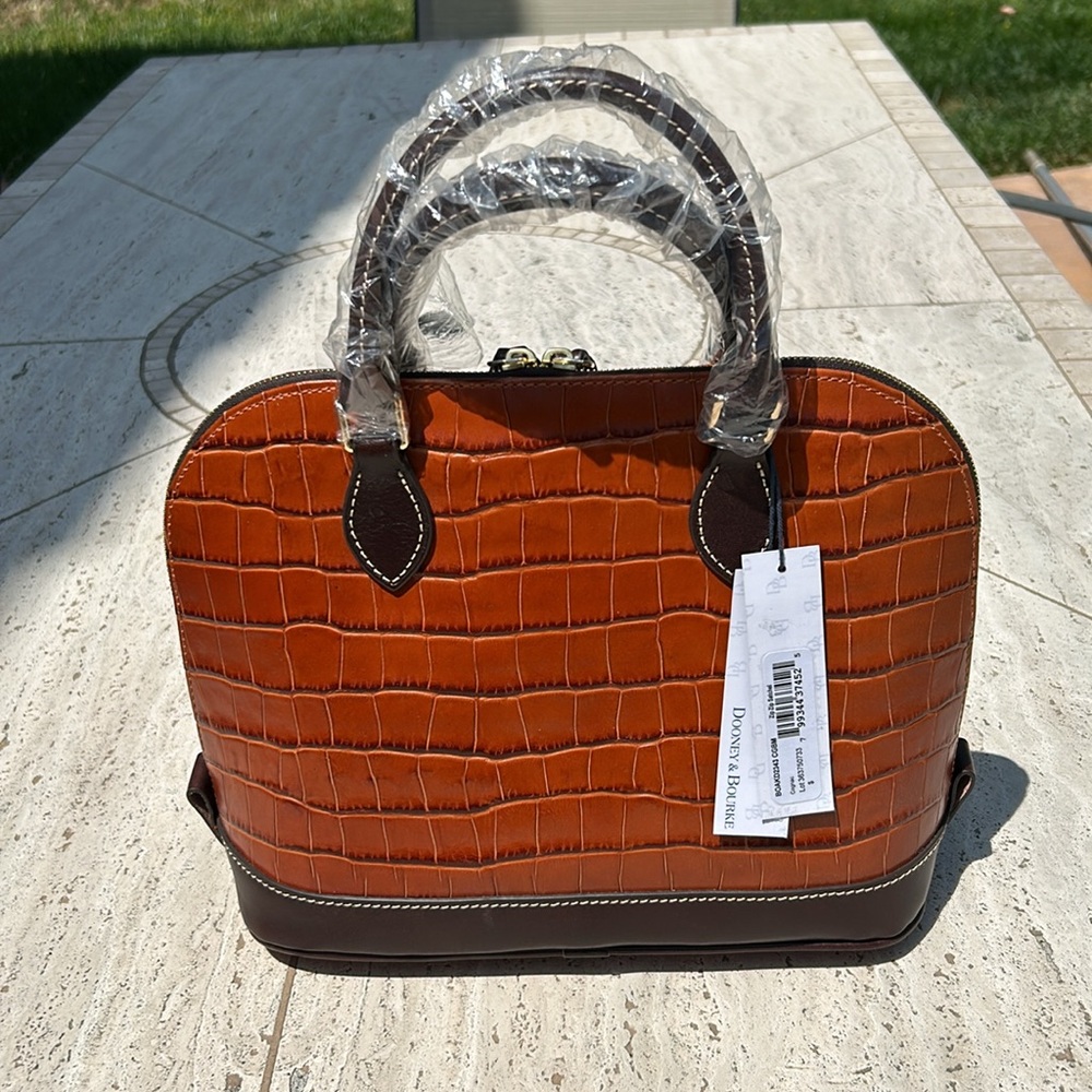 ✨NEW✨Dooney & Bourke OAKDALE ZIP ZIP Satchel - COGNAC - Picture 3 of 16